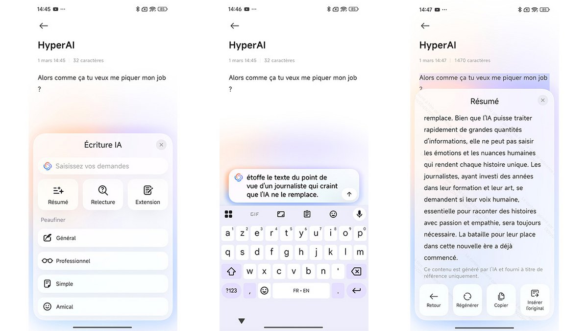 Les outils d'écriture ne sont disponibles que sur un nombre très limité d'applis © Pierre Crochart pour Clubic.com.