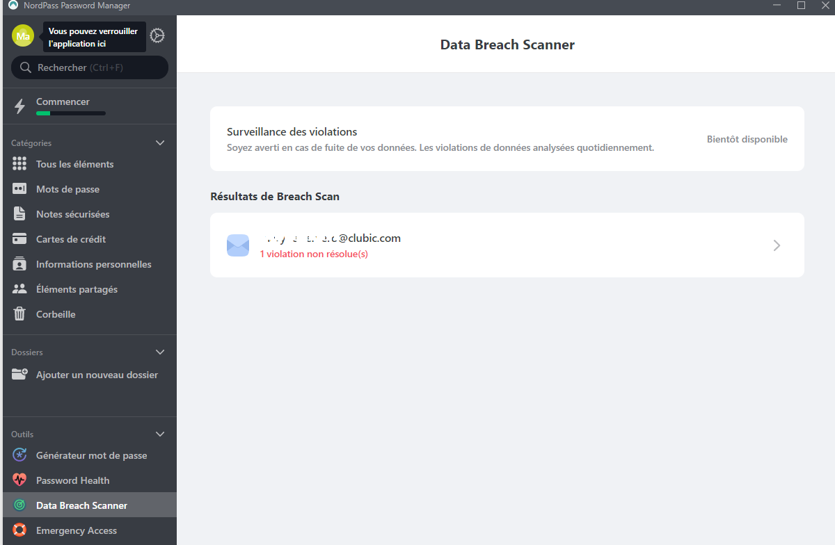 NordPass - La surveillance des violations